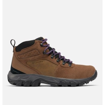 Columbia Newton Ridge Plus II Suede Waterproof, Botas De Montaña Marrom Oscuro Morados Para Hombre |